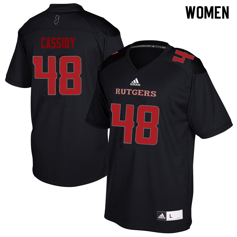 Women #48 Ryan Cassidy Rutgers Scarlet Knights College Football Jerseys Sale-Black - Click Image to Close